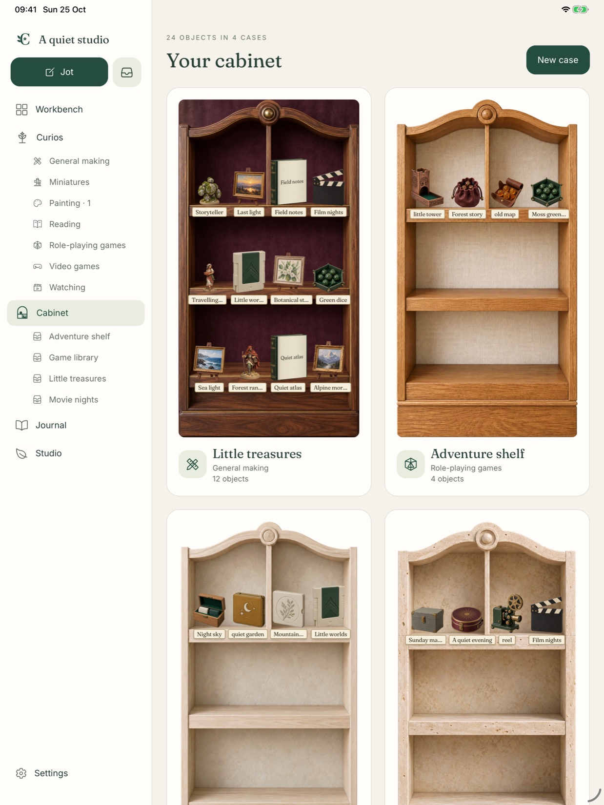 Curio Studio cabinet ipad
